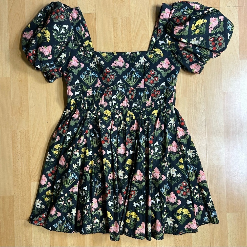 Agua Bendita Carmelo Magdalena Poplin Mini Dress Floral Medium Event Cottagecore - Picture 6 of 15
